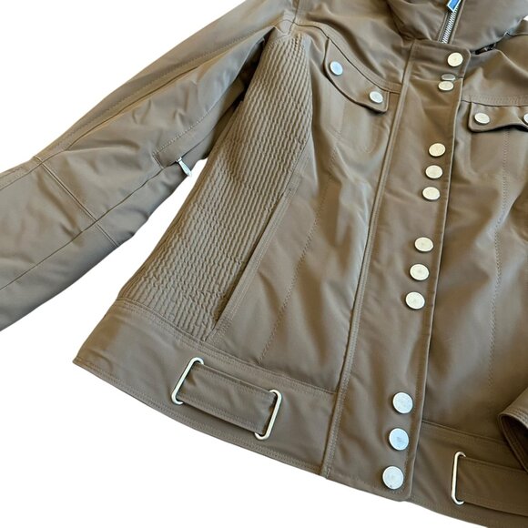 Obermeyer Tan Ski Jacket Waist Length Snowboarding Winter Snow Size 6 Women's - Picture 4 of 16